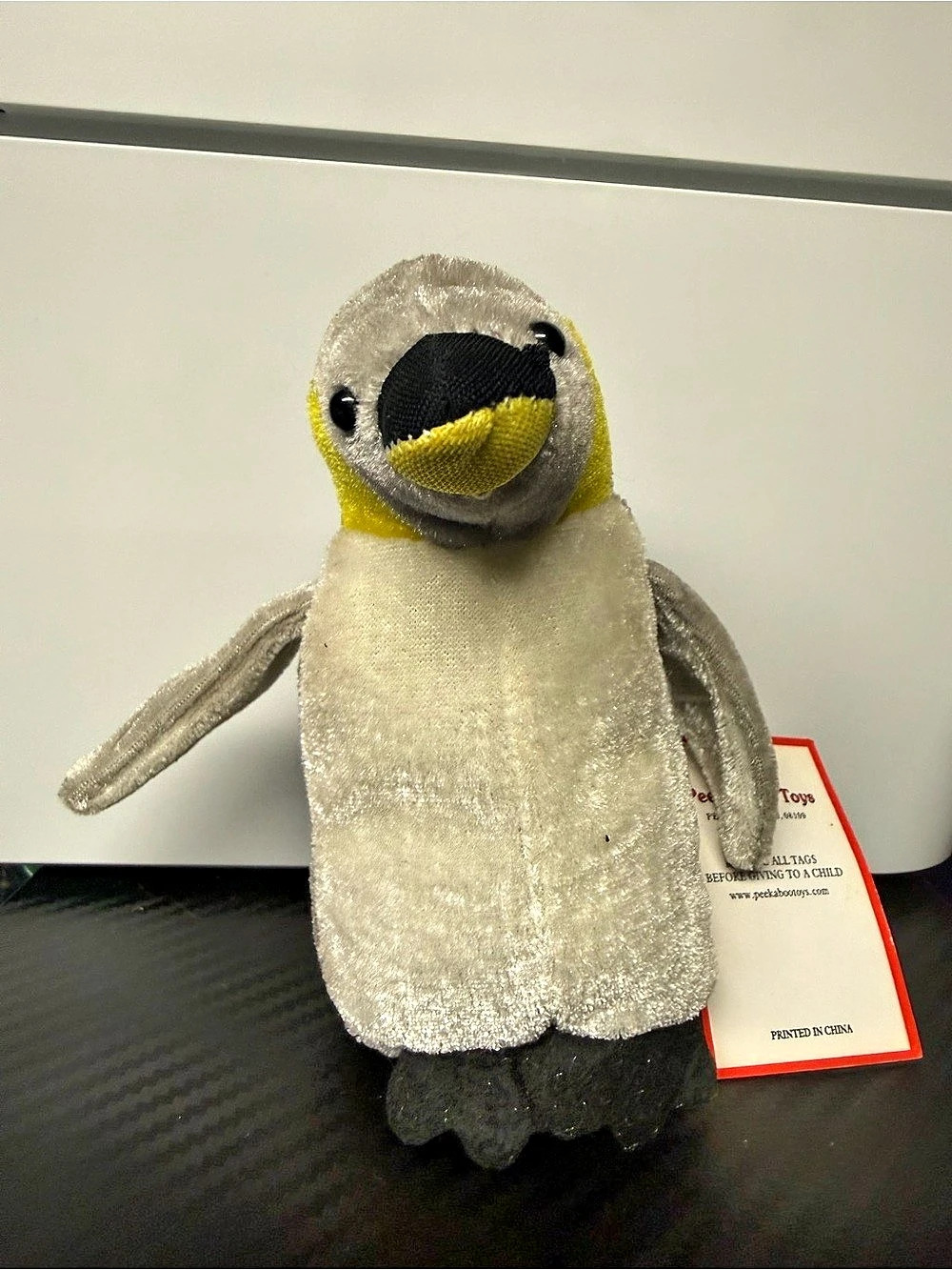 Peek-A-Boo Toys Peek-A-Boo Penguin Plush NWT in Gray & Yellow
